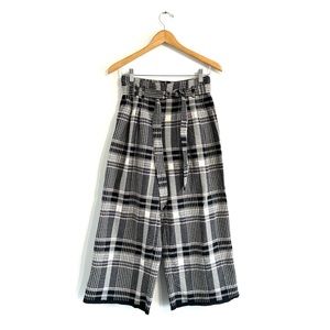 Anthropologie ett:twa Luca Plaid Wide Leg cropped pants